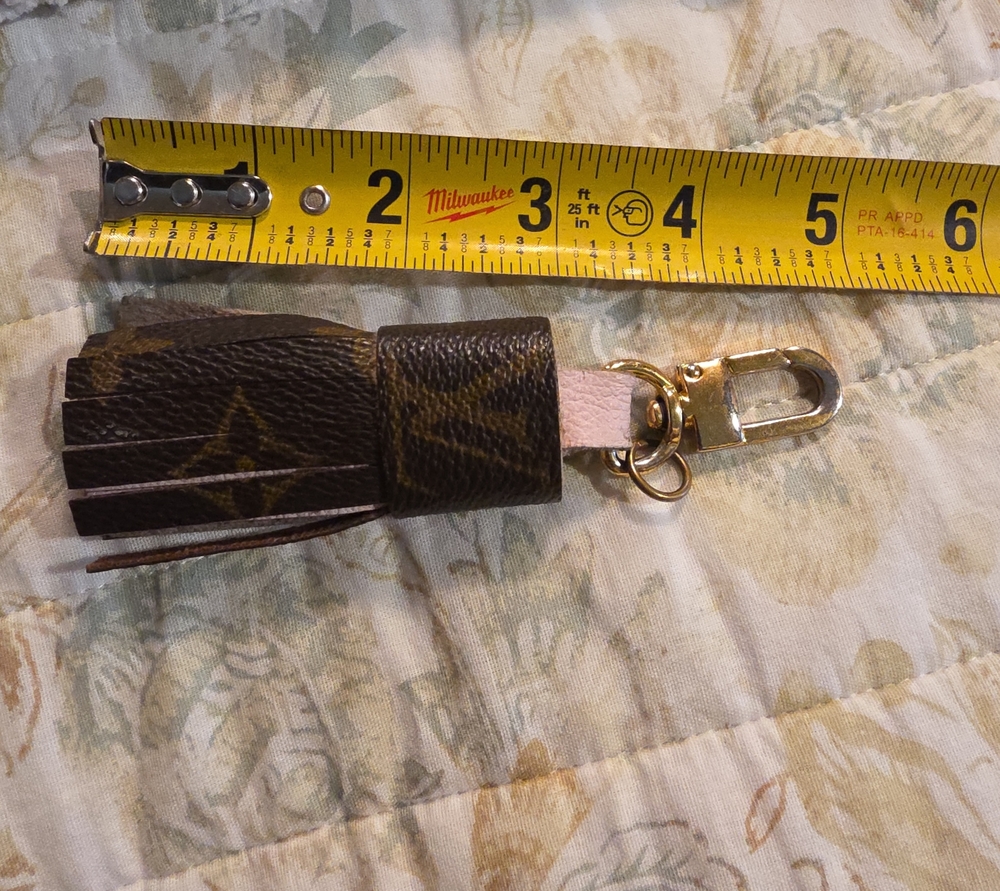 Louis Vuitton Monogram Brown Leather Tassel Key Holder with Gold Hardware